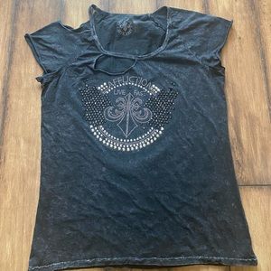 Affliction short sleeve cut out t-shirt
